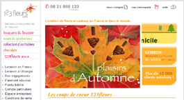 Le site 123 Fleurs est un des acteurs reconnus de la vente de fleurs en ligne